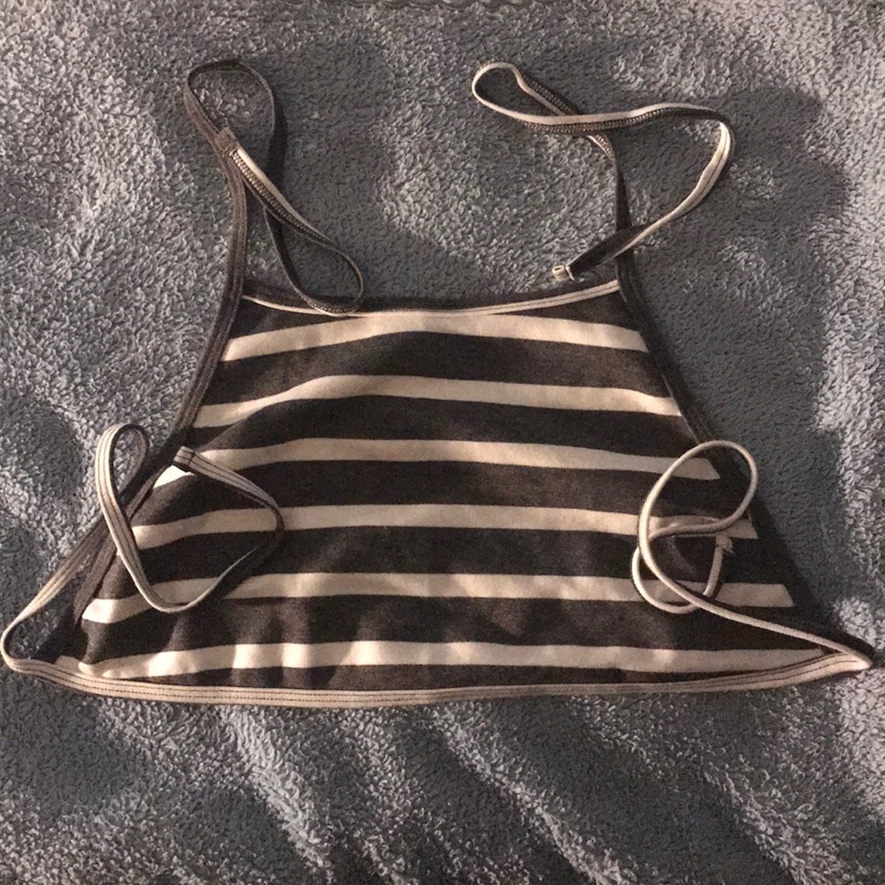 Tie-Back American Apparel Stripped Cropped Top